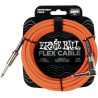ERNIE BALL 6467 câbles instrument flex jack/jack coudé 6m orange