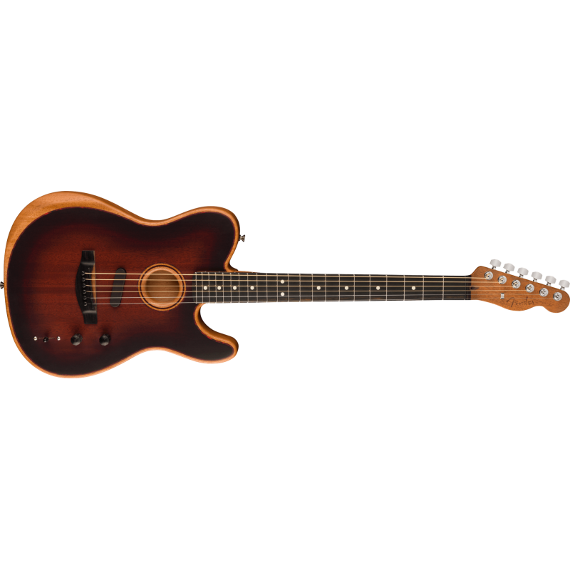 FENDER American Acoustasonic Telecaster All-Mahogany touche ebene Bourbon Burst