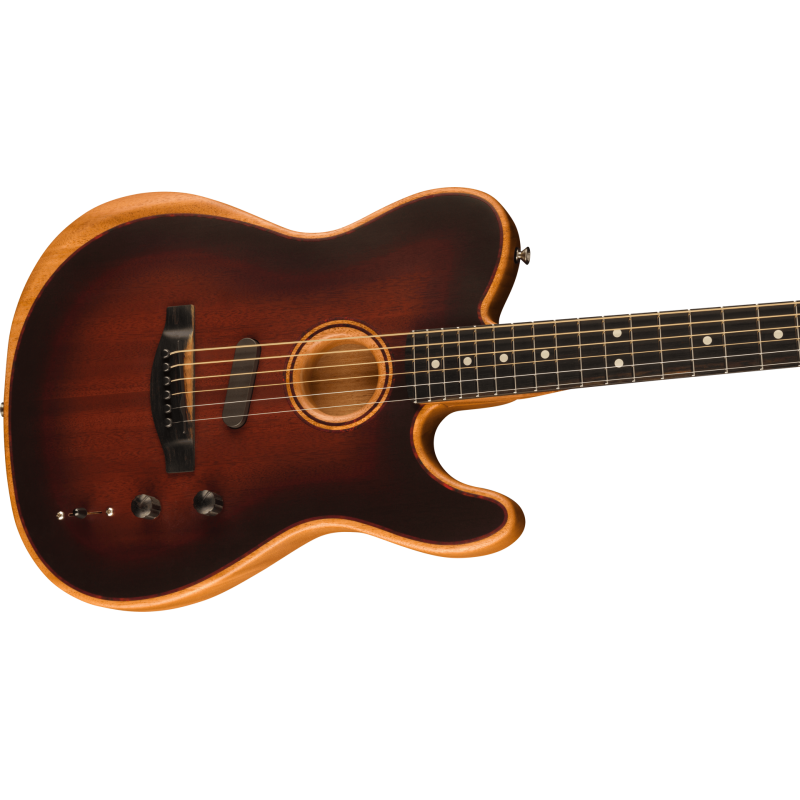 FENDER American Acoustasonic Telecaster All-Mahogany touche ebene Bourbon Burst