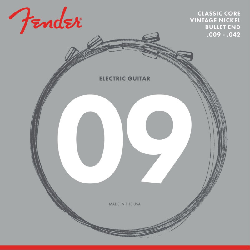 FENDER Classic Core Electric Guitar Strings 3155L Vintage Nickel Bullet Ends .009-.042