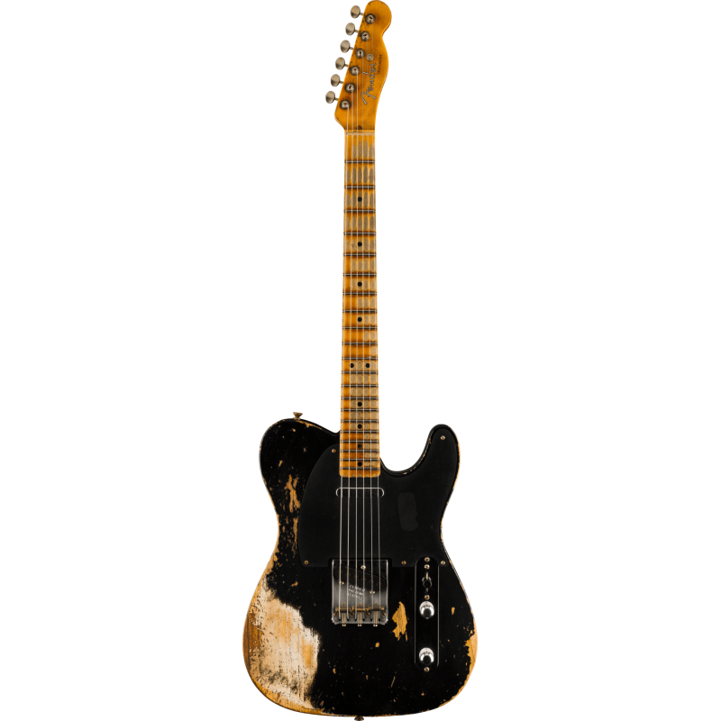 FENDER CUSTOM SHOP 1952 Telecaster Super Heavy Relic 1-Piece Quartersawn Maple Neck Aged Black