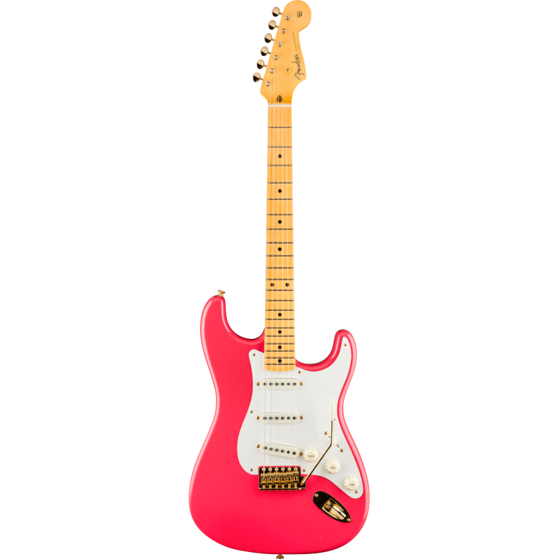 FENDER CUSTOM SHOP 1955 Stratocaster DLX Closet Classic 1-Piece Maple Neck Faded Aged Fiesta Red