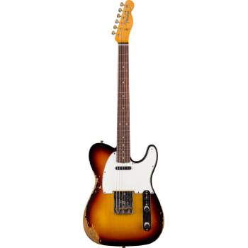 FENDER CUSTOM SHOP 1961 Telecaster Heavy Relic touche palissandre Faded Aged Bleached 3-Color Sunburst