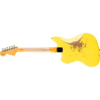 FENDER CUSTOM SHOP 1965 Jaguar Heavy Relic touche palissandre Faded Graffiti Yellow