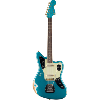 FENDER CUSTOM SHOP 1965 Jaguar Heavy Relic touche palissandre Faded Ocean Turquoise