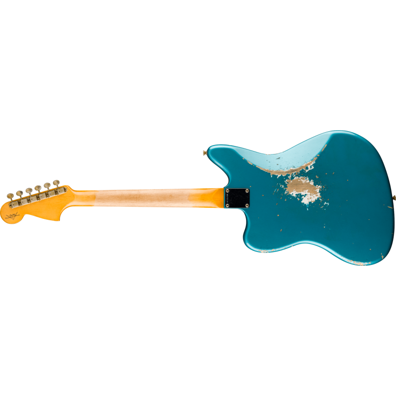 FENDER CUSTOM SHOP 1965 Jaguar Heavy Relic touche palissandre Faded Ocean Turquoise