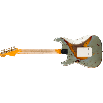 FENDER CUSTOM SHOP 1965 Stratocaster Super Heavy Relic touche palissandre Super Faded Aged Firemist Silver over 3-Color Sunburst