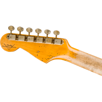 FENDER CUSTOM SHOP 1965 Stratocaster Super Heavy Relic touche palissandre Super Faded Aged Firemist Silver over 3-Color Sunburst