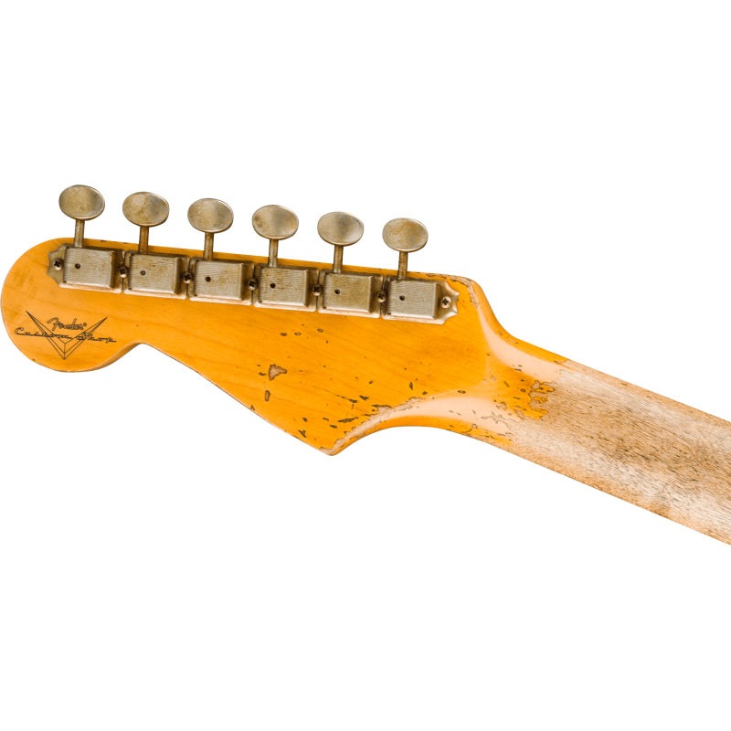 FENDER CUSTOM SHOP 1965 Stratocaster Super Heavy Relic touche palissandre Super Faded Aged Firemist Silver over 3-Color Sunburst