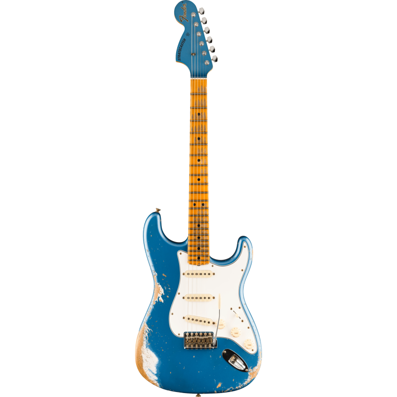 FENDER CUSTOM SHOP 1969 Stratocaster Heavy Relic 1-Piece Quartersawn Maple Neck Aged Lake Placid Blue avec Matching Headcap