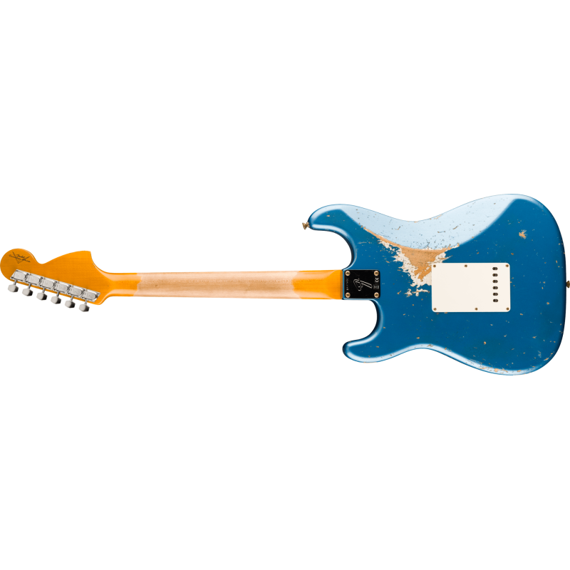 FENDER CUSTOM SHOP 1969 Stratocaster Heavy Relic 1-Piece Quartersawn Maple Neck Aged Lake Placid Blue avec Matching Headcap