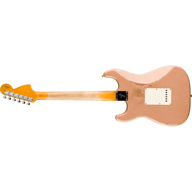 FENDER CUSTOM SHOP 1969 Stratocaster Heavy Relic 1-Piece Quartersawn Maple Neck Dirty Shell Pink avec Matching Headcap