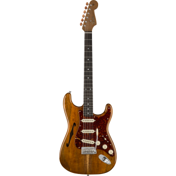 FENDER CUSTOM SHOP Artisan Koa Thinline Stratocaster Roasted Ash Body avec 4A Figured Koa Top Ebony Fingerboard Aged Natural NOS