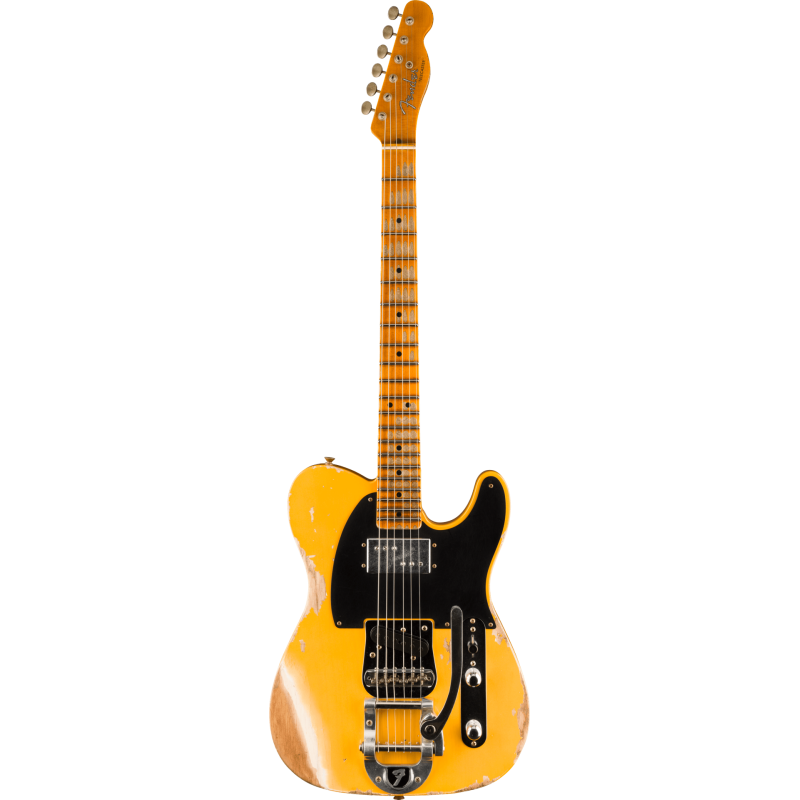 FENDER CUSTOM SHOP CuNiFe Blackguard Bigsby Tele Heavy Relic 1-Piece Quartersawn Maple Neck Aged Nocaster Blonde
