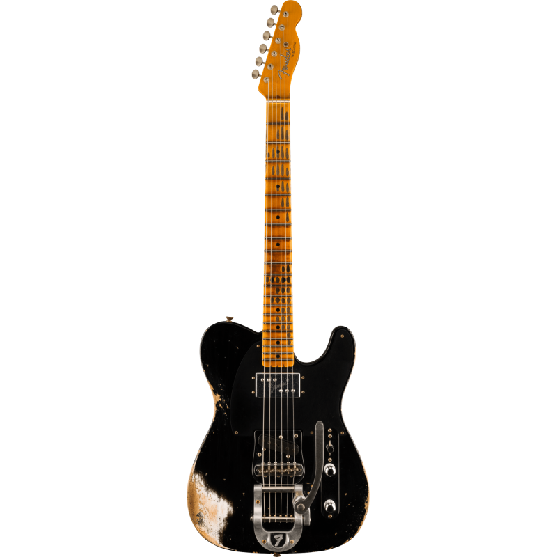 FENDER CUSTOM SHOP CuNiFe Blackguard Bigsby Tele Heavy Relic 1-Piece Quartersawn Maple Neck Black