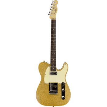 FENDER CUSTOM SHOP Dual Stack HS Tele Relic 3A touche palissandre Gold Sparkle Top avec Natural Body