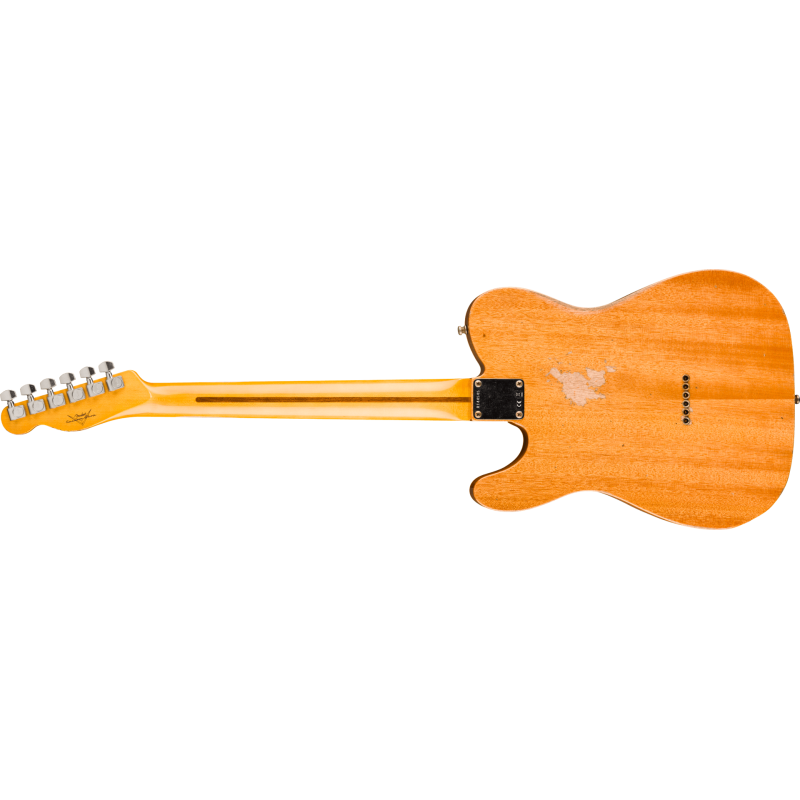 FENDER CUSTOM SHOP Dual Stack HS Tele Relic 3A touche palissandre Gold Sparkle Top avec Natural Body