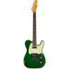 FENDER CUSTOM SHOP Dual Stack HS Tele Relic 3A touche palissandre Green Sparkle Top avec Natural Body