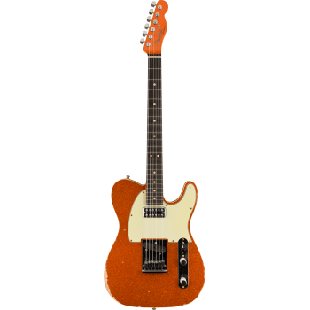 FENDER CUSTOM SHOP Dual Stack HS Tele Relic 3A touche palissandre Orange Sparkle Top avec Natural Body