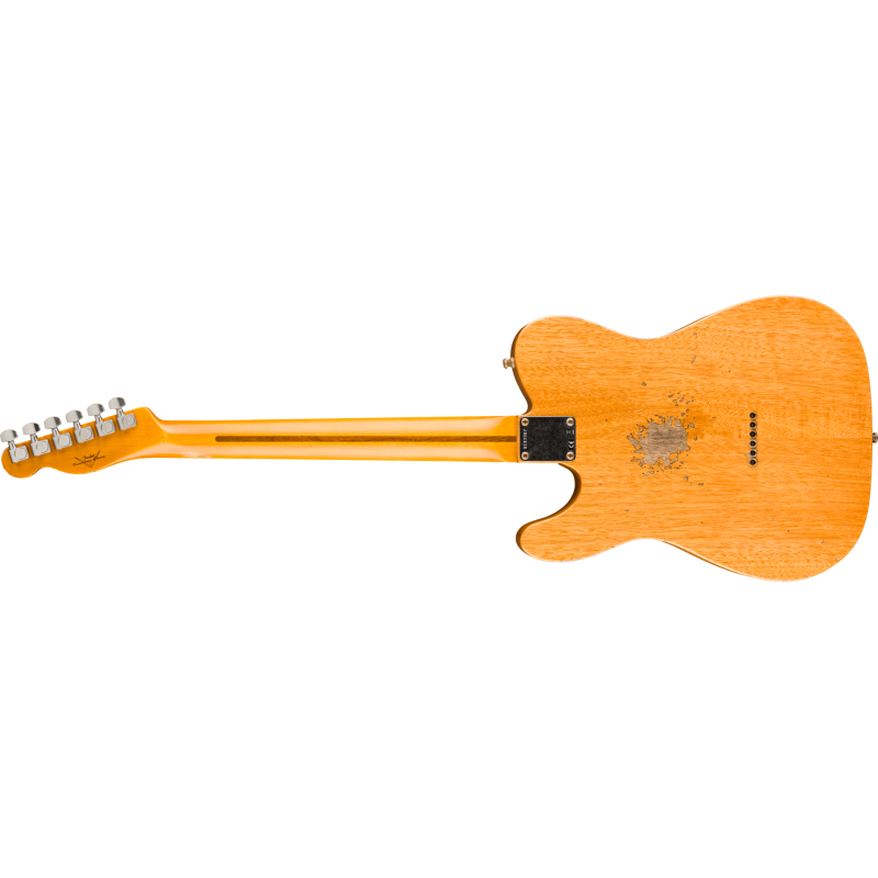 FENDER CUSTOM SHOP Dual Stack HS Tele Relic 3A touche palissandre Orange Sparkle Top avec Natural Body