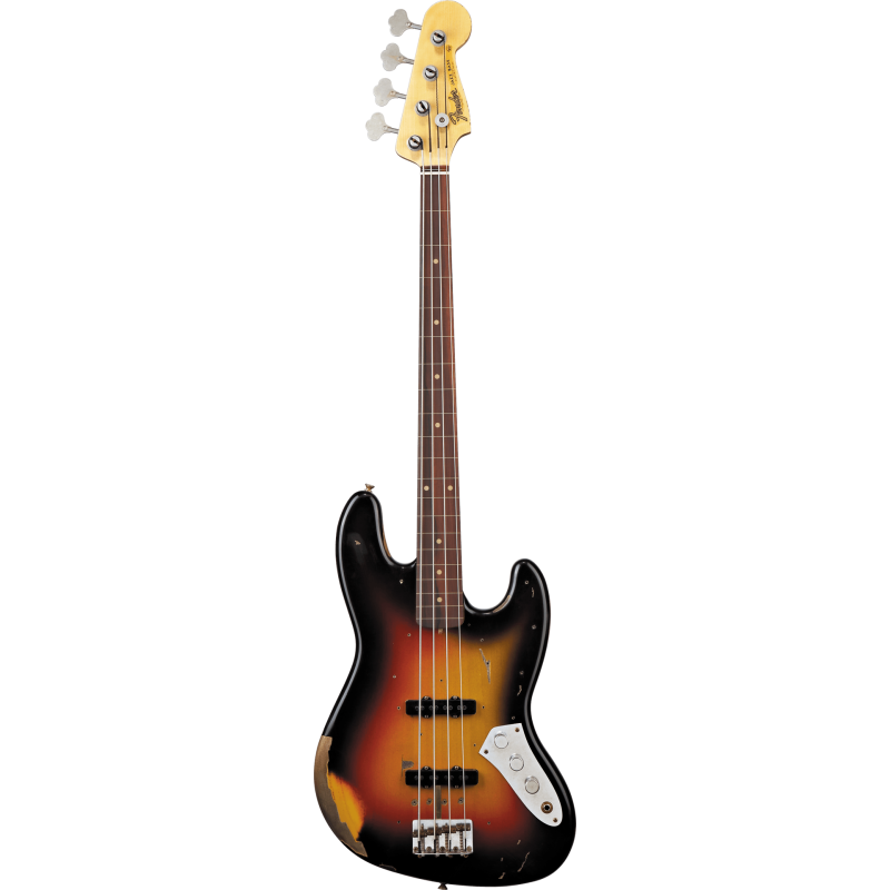FENDER CUSTOM SHOP Jaco Pastorius Tribute Fretless Jazz Bass touche palissandre 3-Color Sunburst