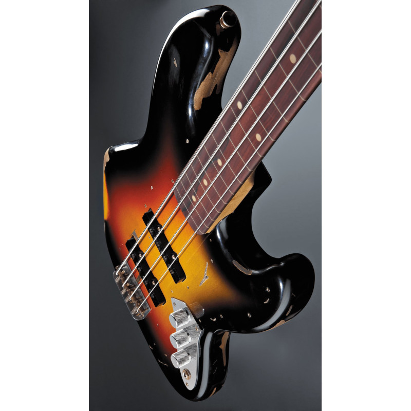 FENDER CUSTOM SHOP Jaco Pastorius Tribute Fretless Jazz Bass touche palissandre 3-Color Sunburst