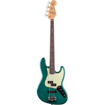 FENDER CUSTOM SHOP Limited Edition Jazz Bass Special Journeyman Relic touche palissandre Teal Green Transparent