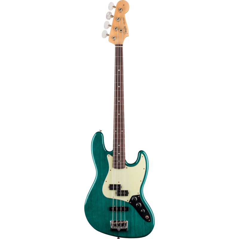 FENDER CUSTOM SHOP Limited Edition Jazz Bass Special Journeyman Relic touche palissandre Teal Green Transparent