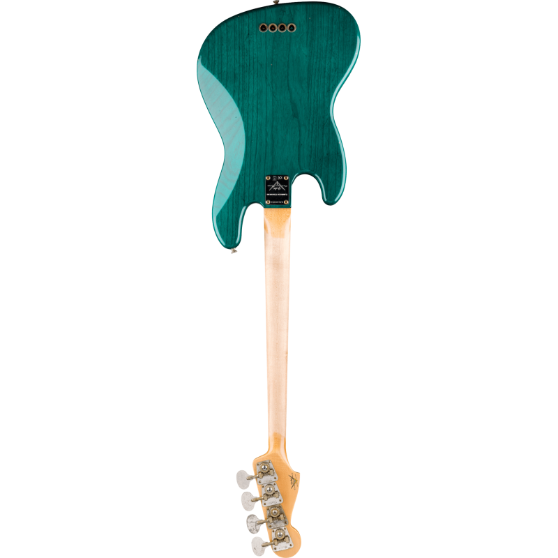 FENDER CUSTOM SHOP Limited Edition Jazz Bass Special Journeyman Relic touche palissandre Teal Green Transparent