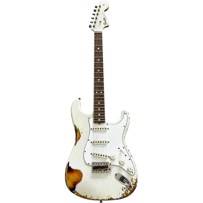 FENDER CUSTOM SHOP LTD 67 STRAT Heavy Relic - Aged Olympic White over Sunburst