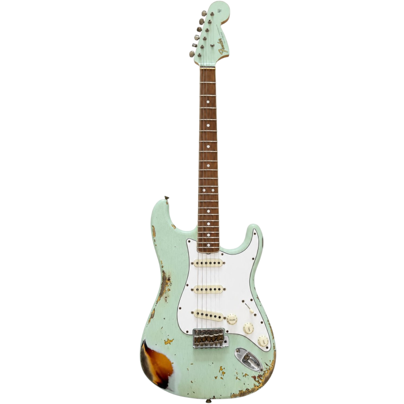 FENDER CUSTOM SHOP LTD 67 STRAT Heavy Relic - Aged Surf Green Over Sunburst