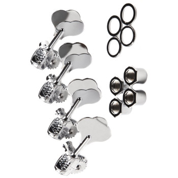 FENDER Deluxe "F" Stamp Bass Tuning Machines 4 Chrome
