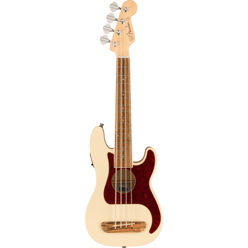 FENDER Fullerton Precision Bass Uke touche Noyer plaque tortoise Olympic White