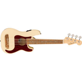 FENDER Fullerton Precision Bass Uke touche Noyer plaque tortoise Olympic White
