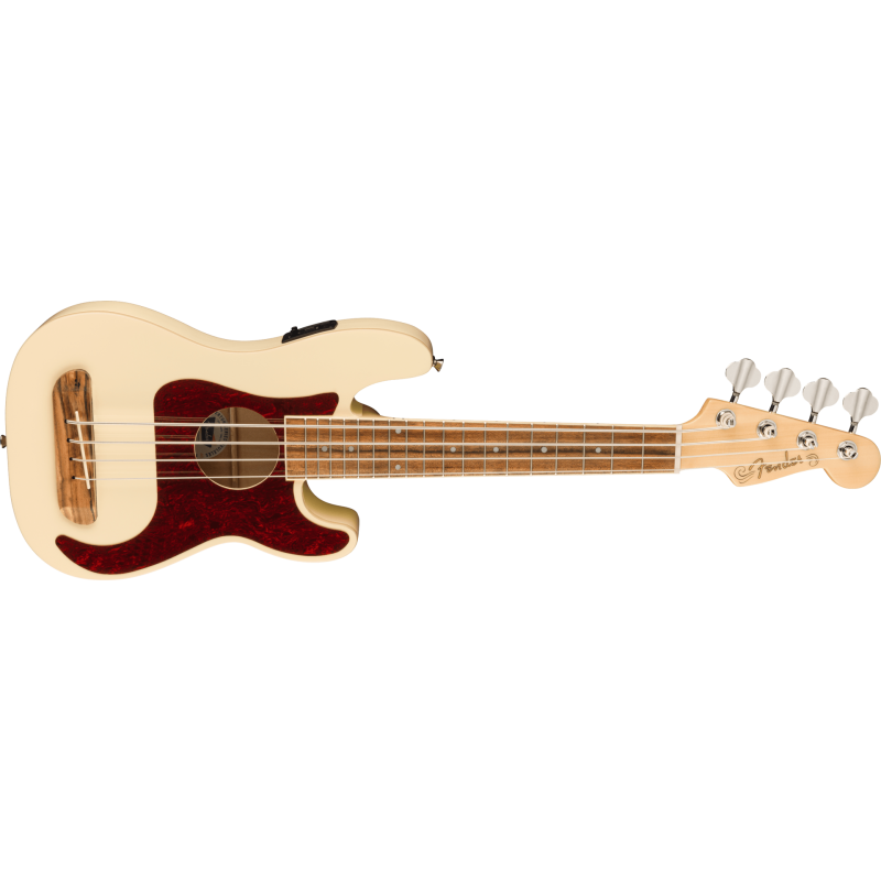 FENDER Fullerton Precision Bass Uke touche Noyer plaque tortoise Olympic White