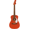 FENDER Malibu Player touche Noyer plaque blanche Fiesta Red