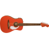 FENDER Malibu Player touche Noyer plaque blanche Fiesta Red