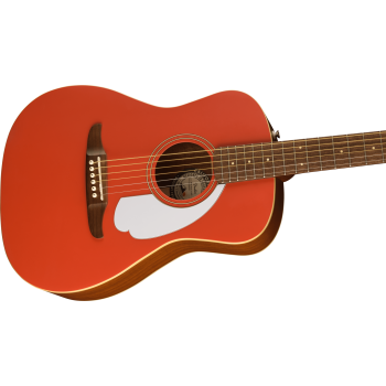FENDER Malibu Player touche Noyer plaque blanche Fiesta Red