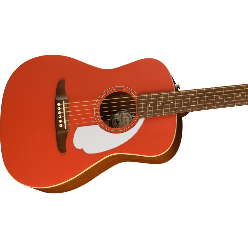 FENDER Malibu Player touche Noyer plaque blanche Fiesta Red