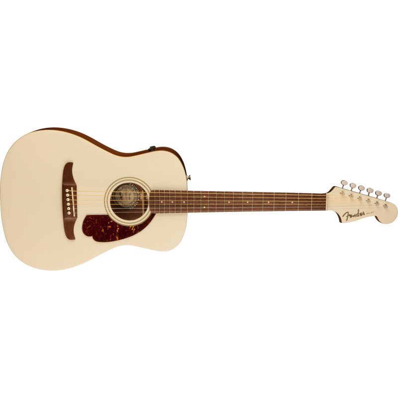 FENDER Malibu Player touche Noyer plaque tortoise Olympic White