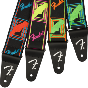 FENDER Neon Monogrammed Strap Pink and Yellow 2"