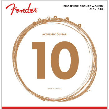 FENDER Phosphor Bronze Acoustic Guitar Strings Ball End 60XL .010-.048 Gauges 6