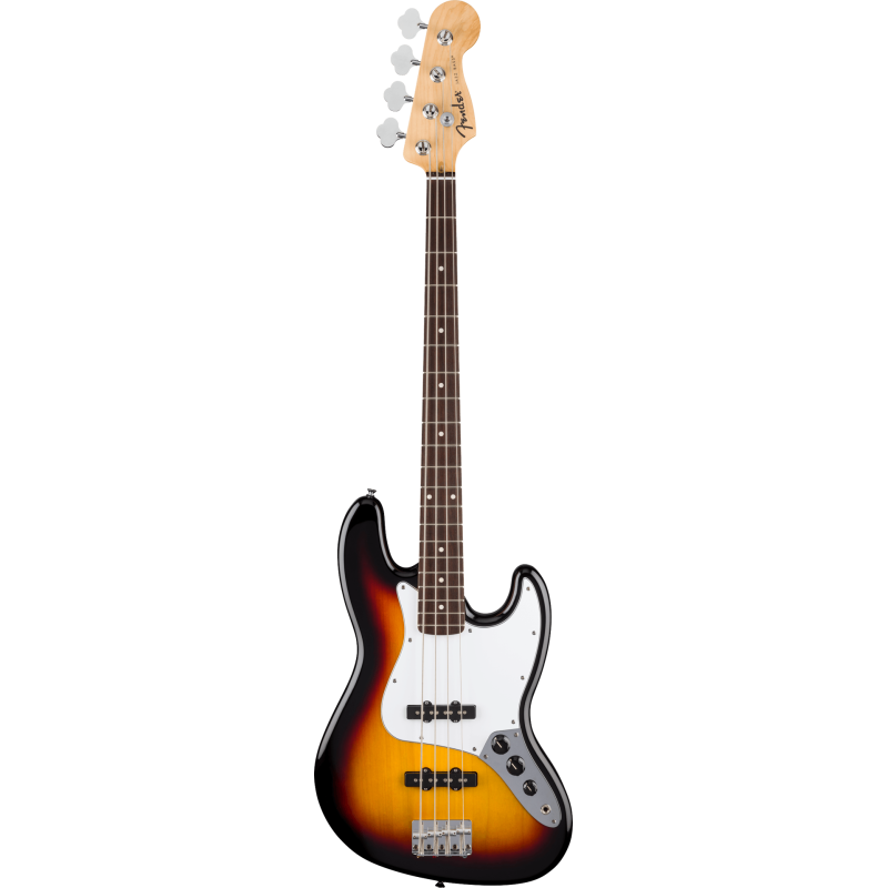 FENDER Standard Jazz Bass touche Laurier plaque blanche 3-Color Sunburst