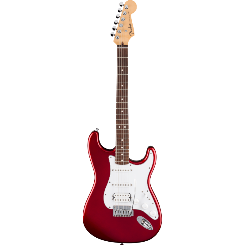 FENDER Standard Stratocaster HSS touche Laurier plaque blanche Candy Cola