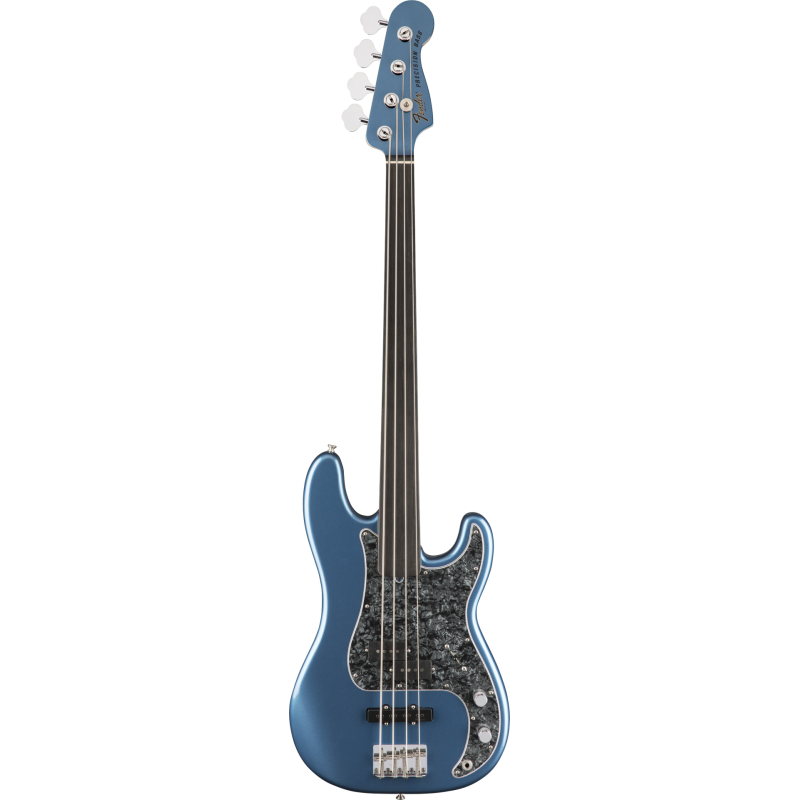FENDER Tony Franklin Fretless Precision Bass touche ebene Lake Placid Blue