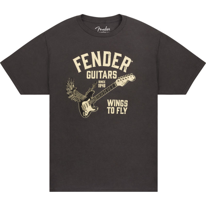 FENDER Wings To Fly T-Shirt Vintage Black L