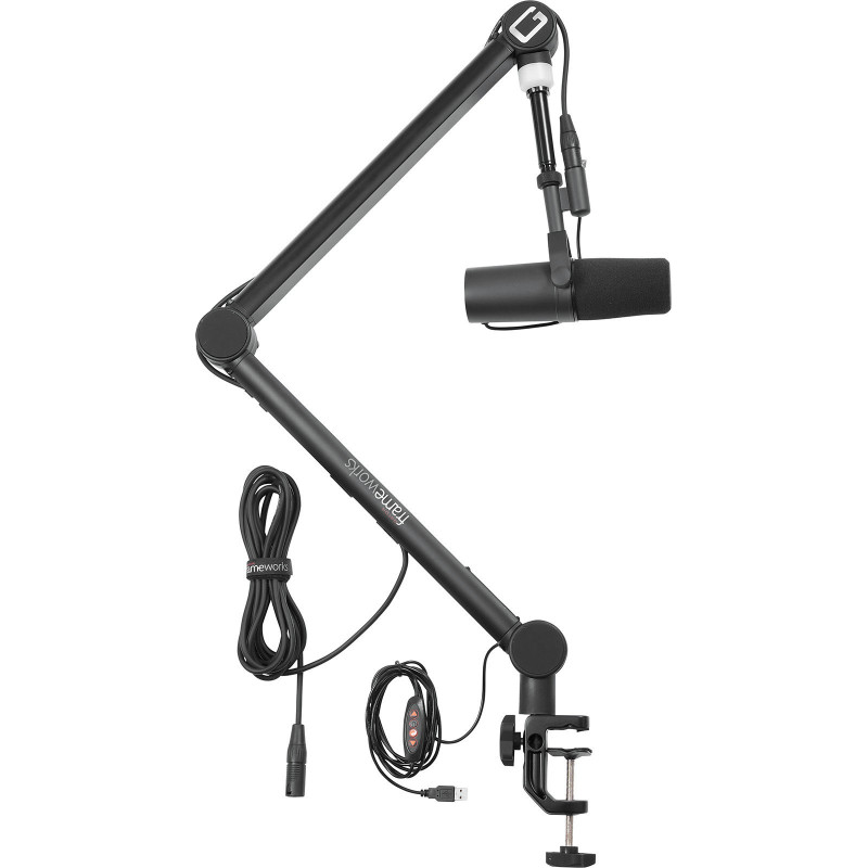 GATOR FRAMEWORKS GFWMICBCBM4000 support de micro de bureau professionnel avec voyant "on-air"