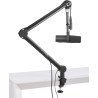 GATOR FRAMEWORKS GFWMICBCBM4000 support de micro de bureau professionnel avec voyant "on-air"