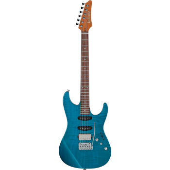 IBANEZ MMN1TAB Transparent Aqua Blue Guitare electrique avec valise