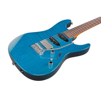 IBANEZ MMN1TAB Transparent Aqua Blue Guitare electrique avec valise